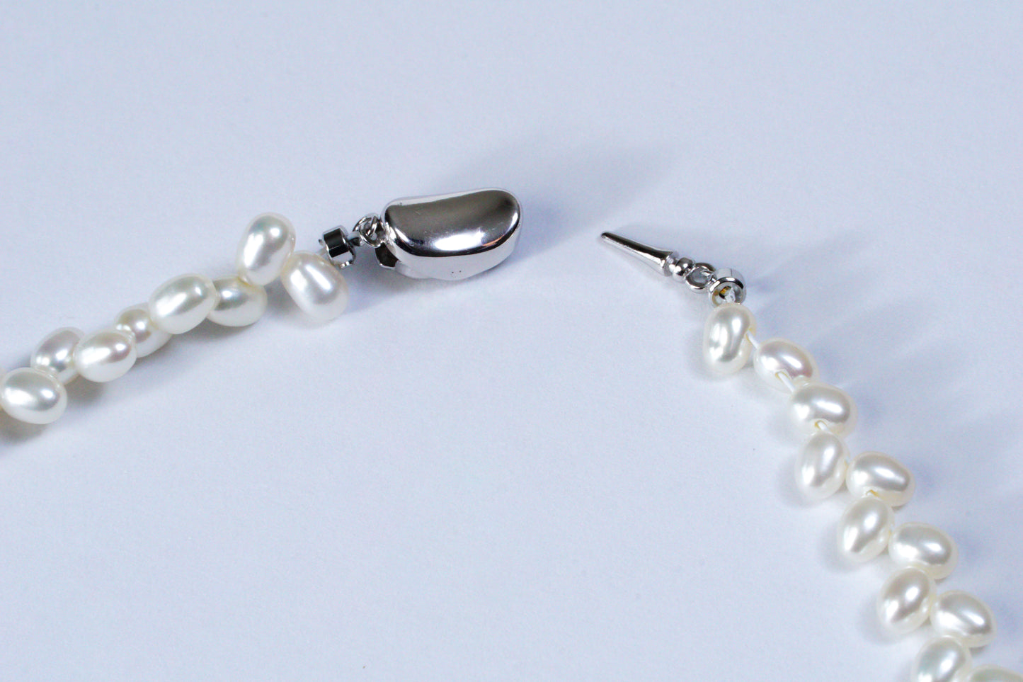 Wheat Design Freshwater Pearl Necklace White Color S925 Silver