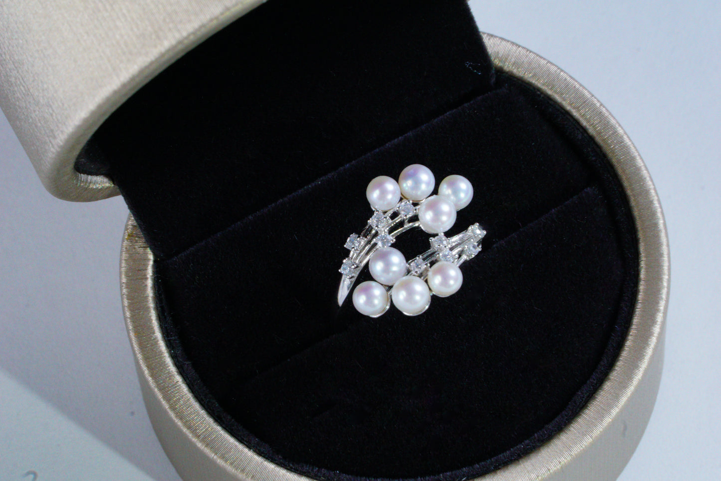 Starry Hydrangea Gentle&Exquisite Freshwater Multi-Pearl Ring |( 3-5mm)S925 Zircon