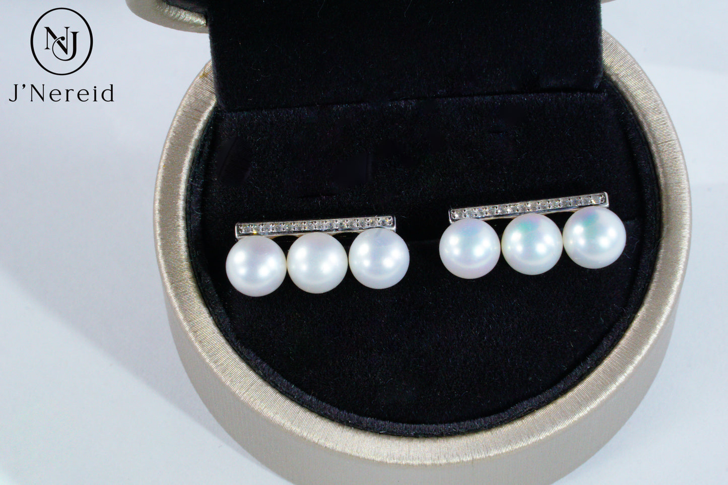 6-6.5mm Aurora Freshwater Pearl & 925 Silver Minimalist Bar Studs | Trendy Balance Beam Pearl Earrings