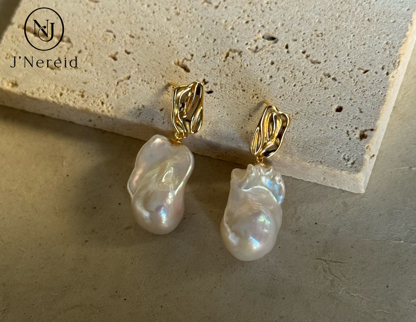 Handmade mermaid Baroque Earrings unique irregular shapes S925 Silver Earrings(pearl variation)