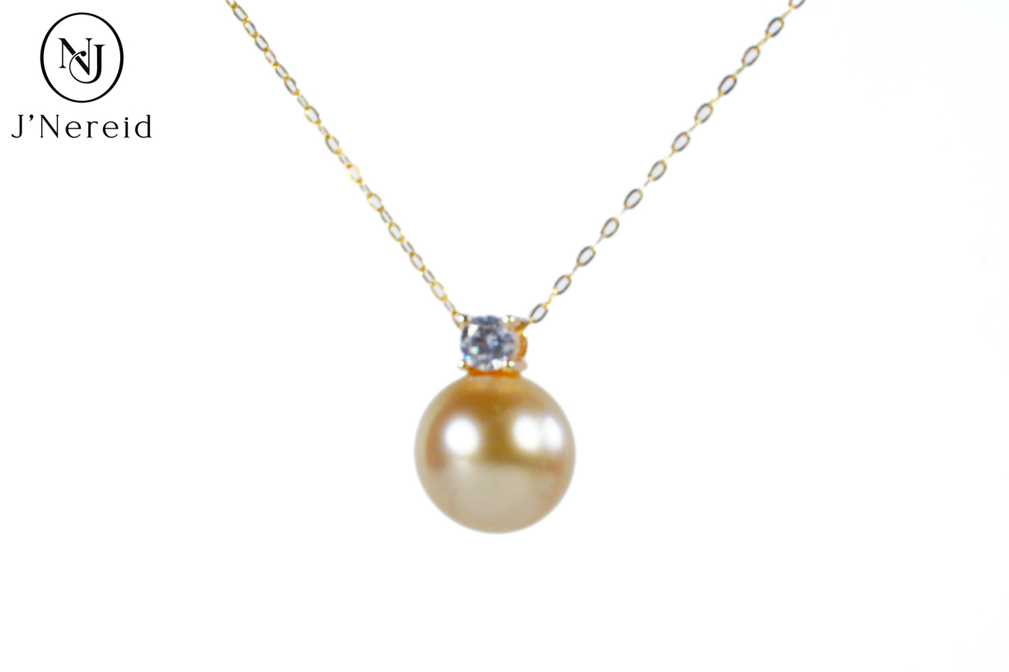 11-12mm Medium Golden South Sea Pearl Pendant Necklace, Classic Diana Style, S925 Silver, High Luster(Pearl Variation)