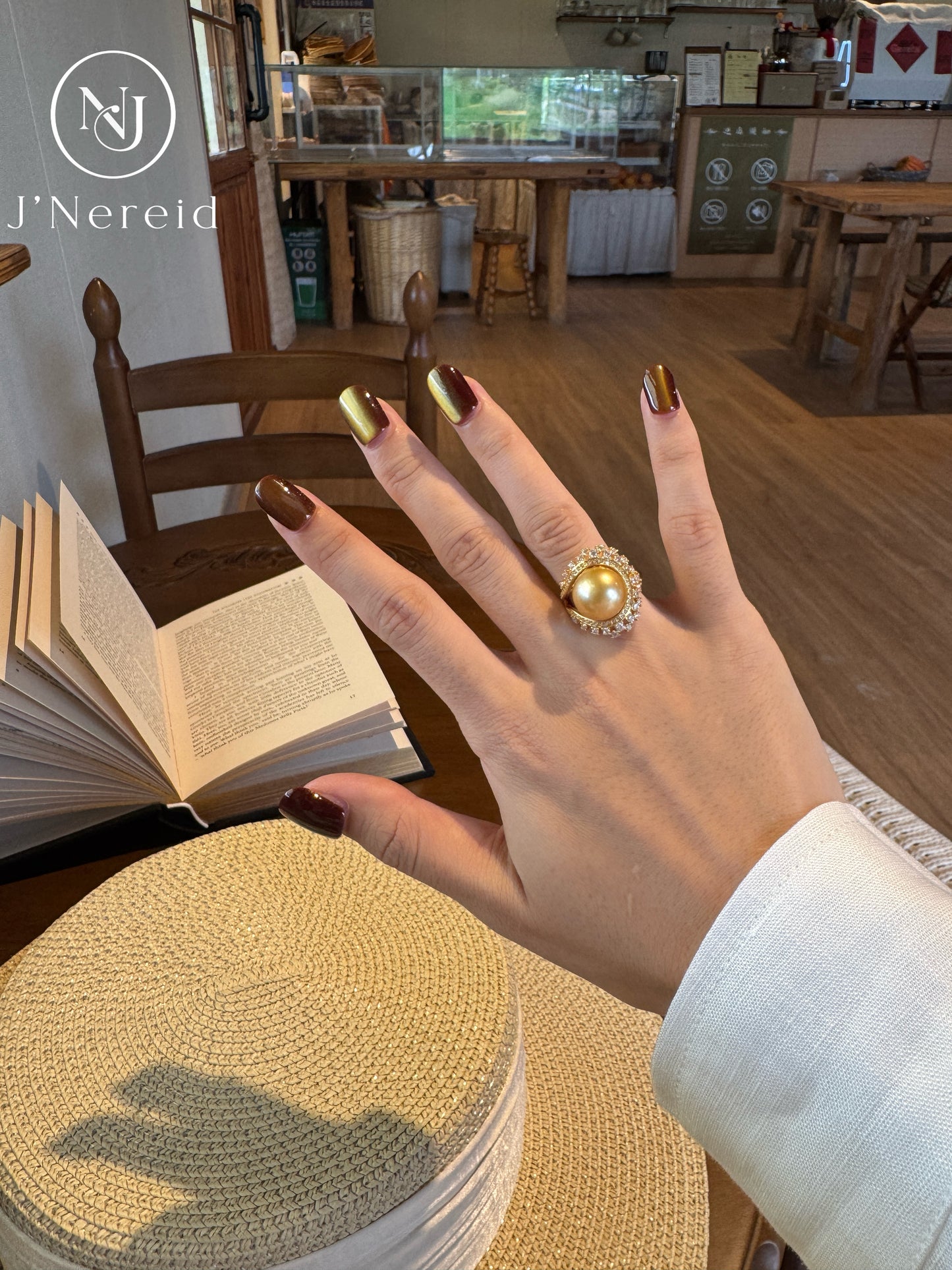 Radiant Bloom Vintage Statement South Sea Golden Pearl Ring |12‑13mm Medium Gold Near‑Round Almost Flawless, Fine‑Craft 925 Sterling Silver, Formal & Elevated Everyday Wear(Pearl Variation)