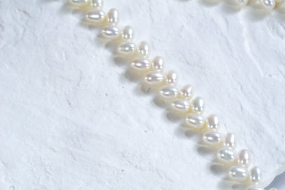 Wheat Design Freshwater Pearl Necklace White Color S925 Silver