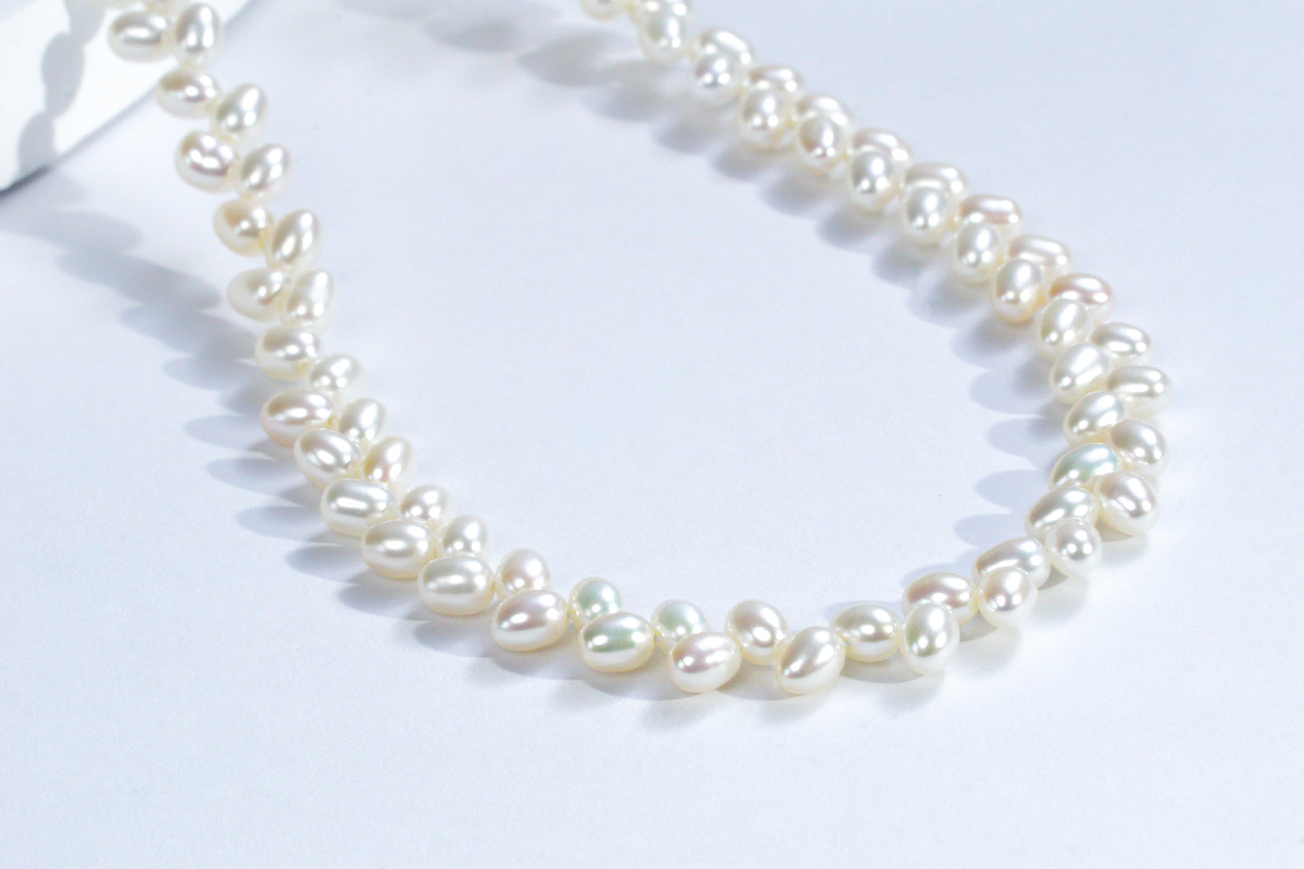 Wheat Design Freshwater Pearl Necklace White Color S925 Silver