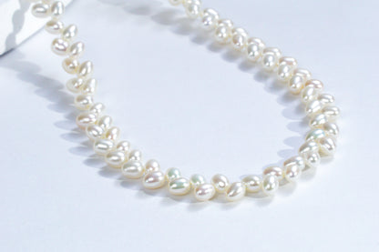 Wheat Design Freshwater Pearl Necklace White Color S925 Silver