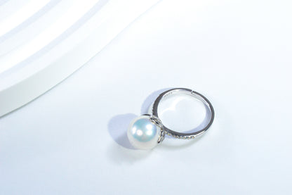 Timeless Classic Aurora Edison Pearl Ring | Minimalist & Versatile S925 Silver Jewelry（Pearl variation)