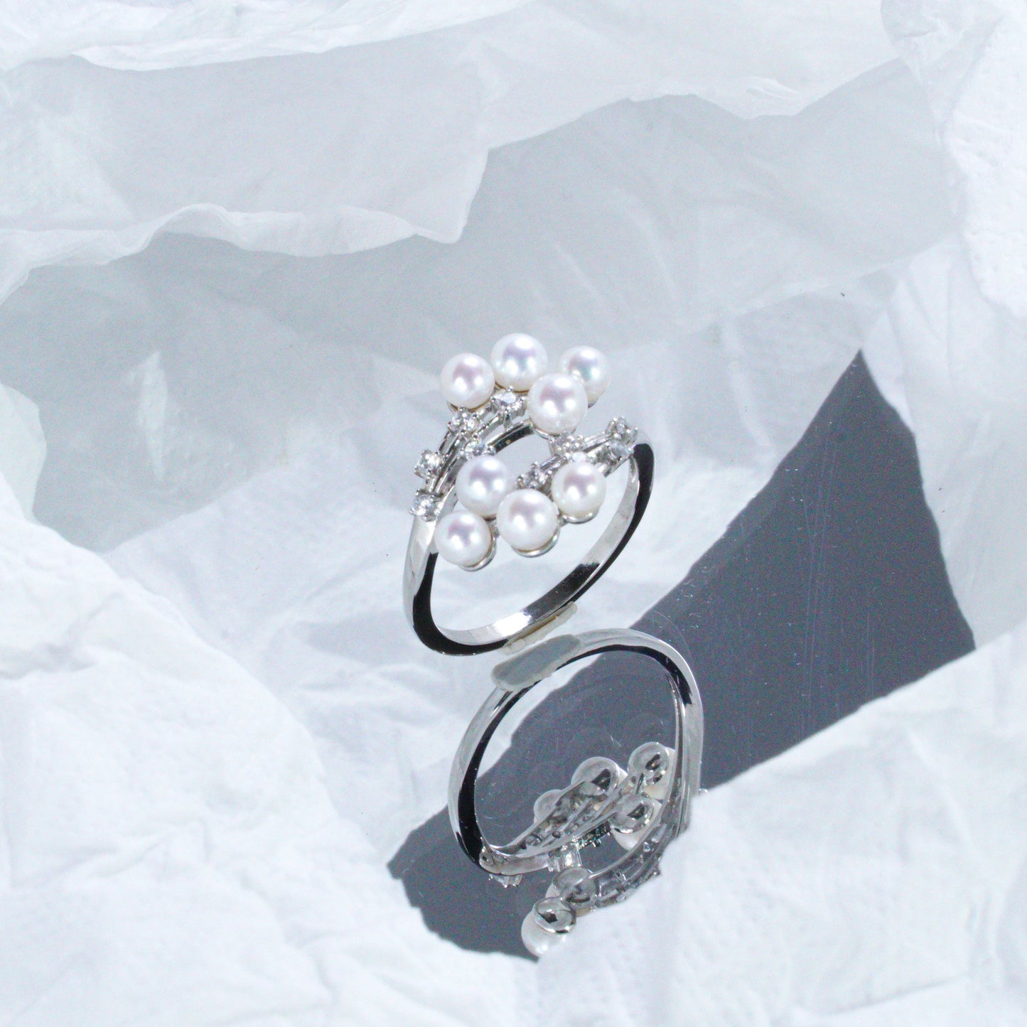 Starry Hydrangea Gentle&Exquisite Freshwater Multi-Pearl Ring |（ 3-5mm）S925 Zircon