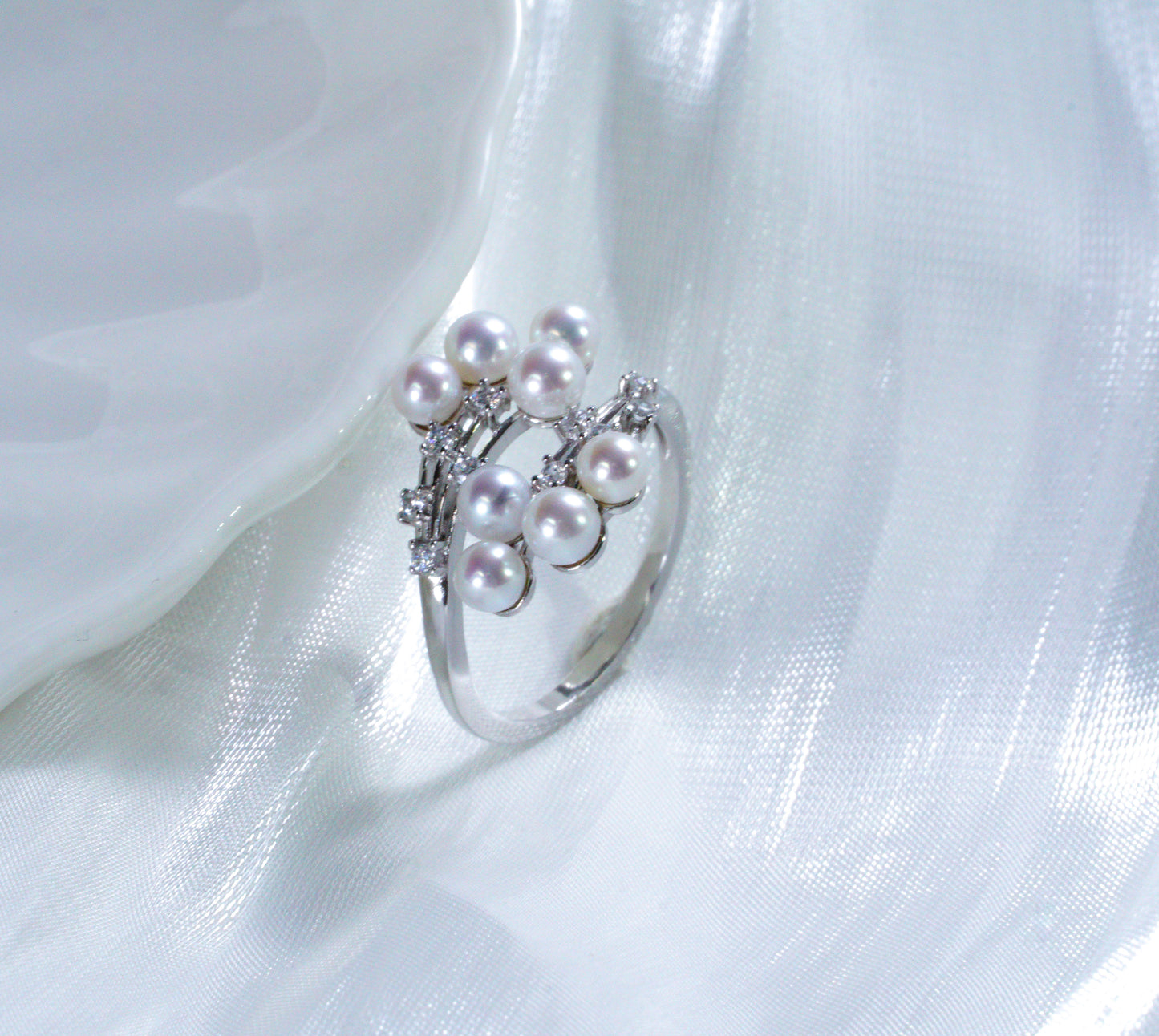 Starry Hydrangea Gentle&Exquisite Freshwater Multi-Pearl Ring |（ 3-5mm）S925 Zircon