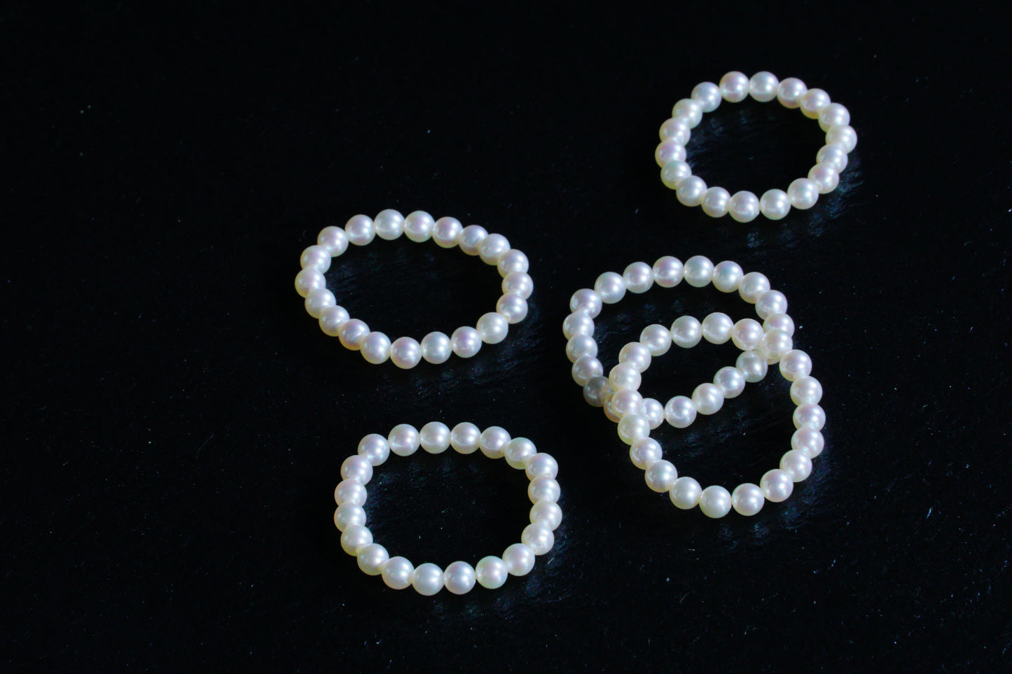 Genuine Elastic Aurora Luster Freshwater Pearl Stacking Stretchy Ring, 3-3.5mm Mini Pearls, Dainty Handmade Pearl Ring for Women, Everyday Wear Jewelry