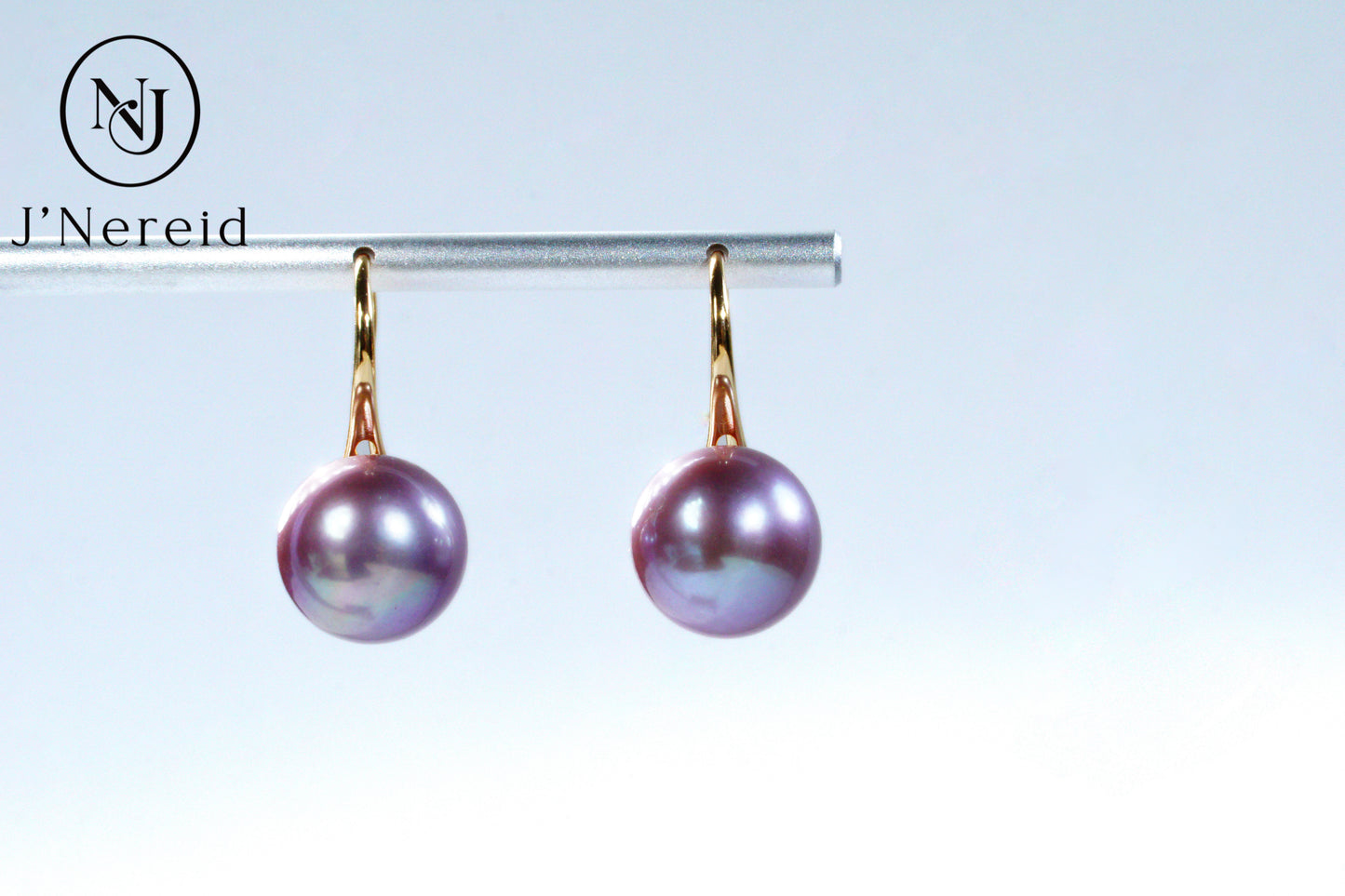 Deep Violet Freshwater Edison Pearl Earrings, S925 Classic High Heel Hook Dangle Earrings（10.5mm-11cm） Minimalist Elegant Jewelry for Women（Pearl Variatiom）
