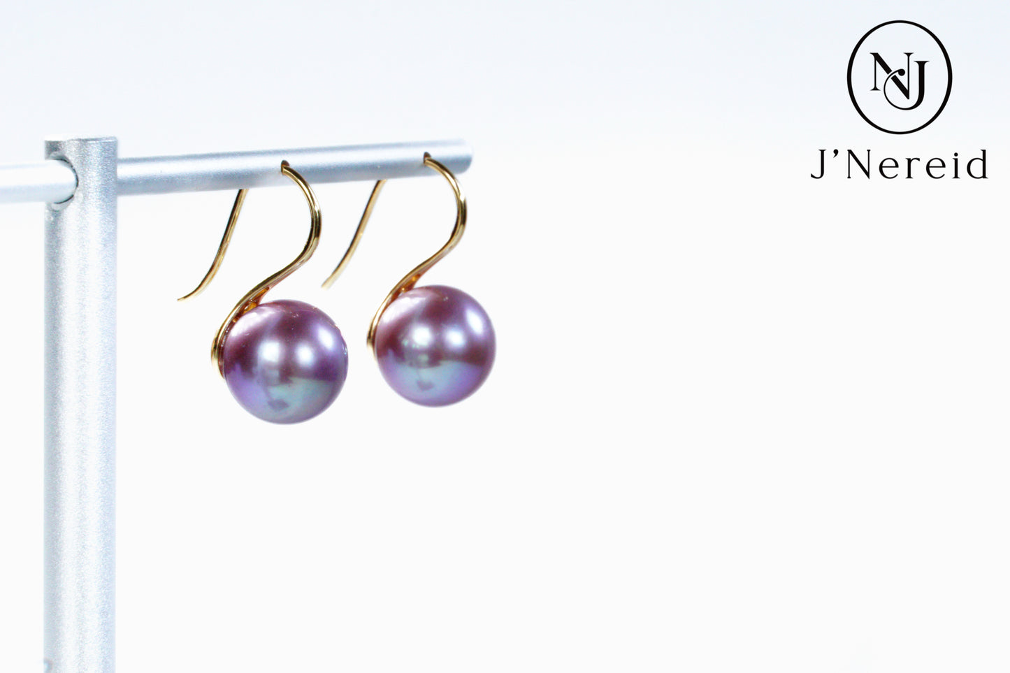 Deep Violet Freshwater Edison Pearl Earrings, S925 Classic High Heel Hook Dangle Earrings（10.5mm-11cm） Minimalist Elegant Jewelry for Women（Pearl Variatiom）