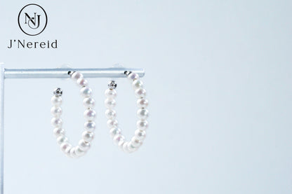 3.5-4mm Aurora Freshwater "Millet" Pearl Hoop Earrings - S925 Sterling Silver Open Circle Earrings for Women, Hypoallergenic Fine Jewelry