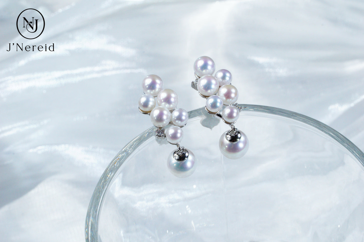 S925 Silver 4-8mm Aurora Freshwater Pearl Grape Cluster Dangle Earrings