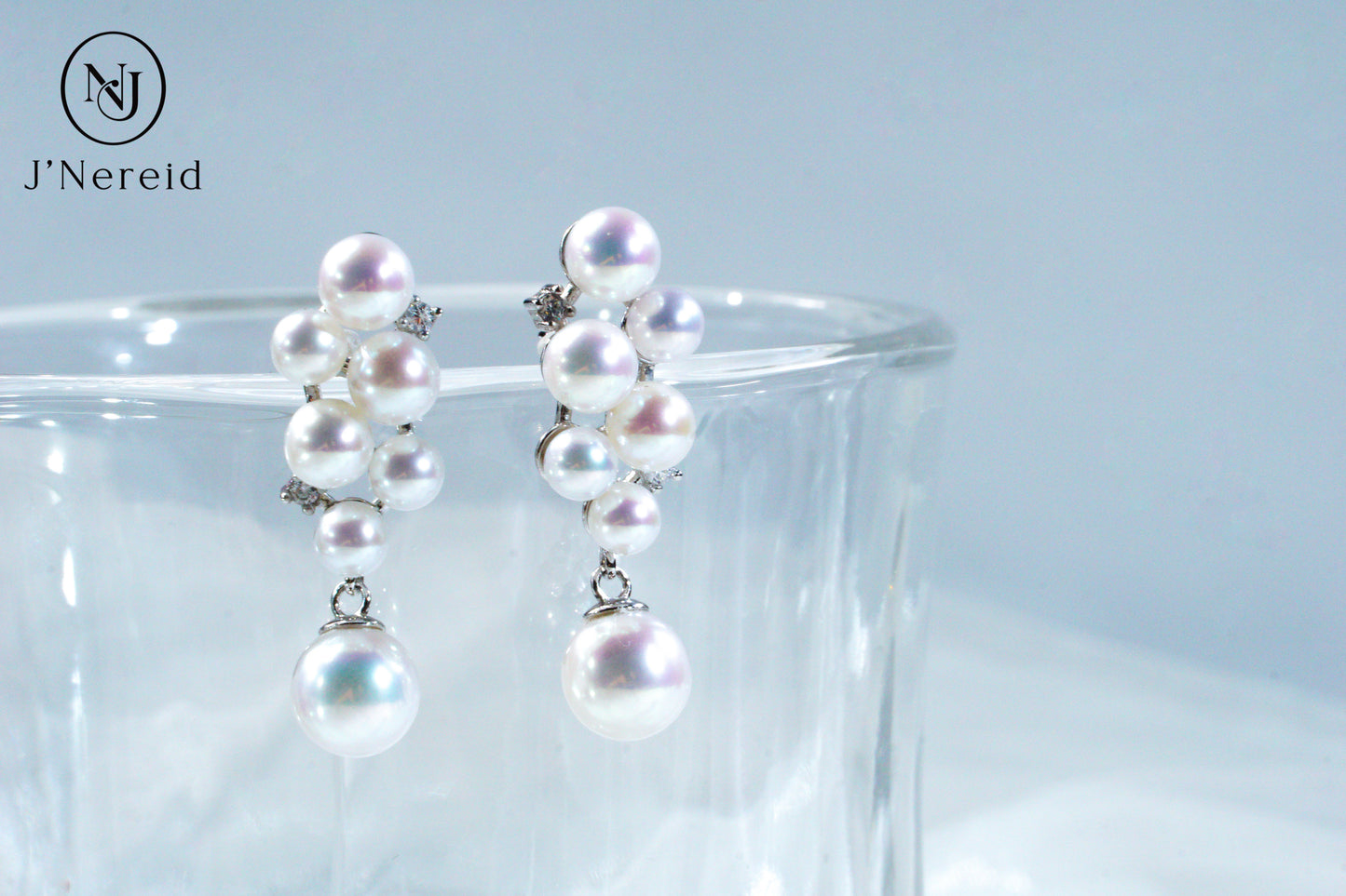 S925 Silver 4-8mm Aurora Freshwater Pearl Grape Cluster Dangle Earrings