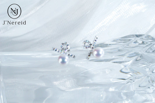 5-6mm Aurora Freshwater Pearl Percentage Stud Earrings, S925 Silver with CZ Accents, Modern Minimalist Design