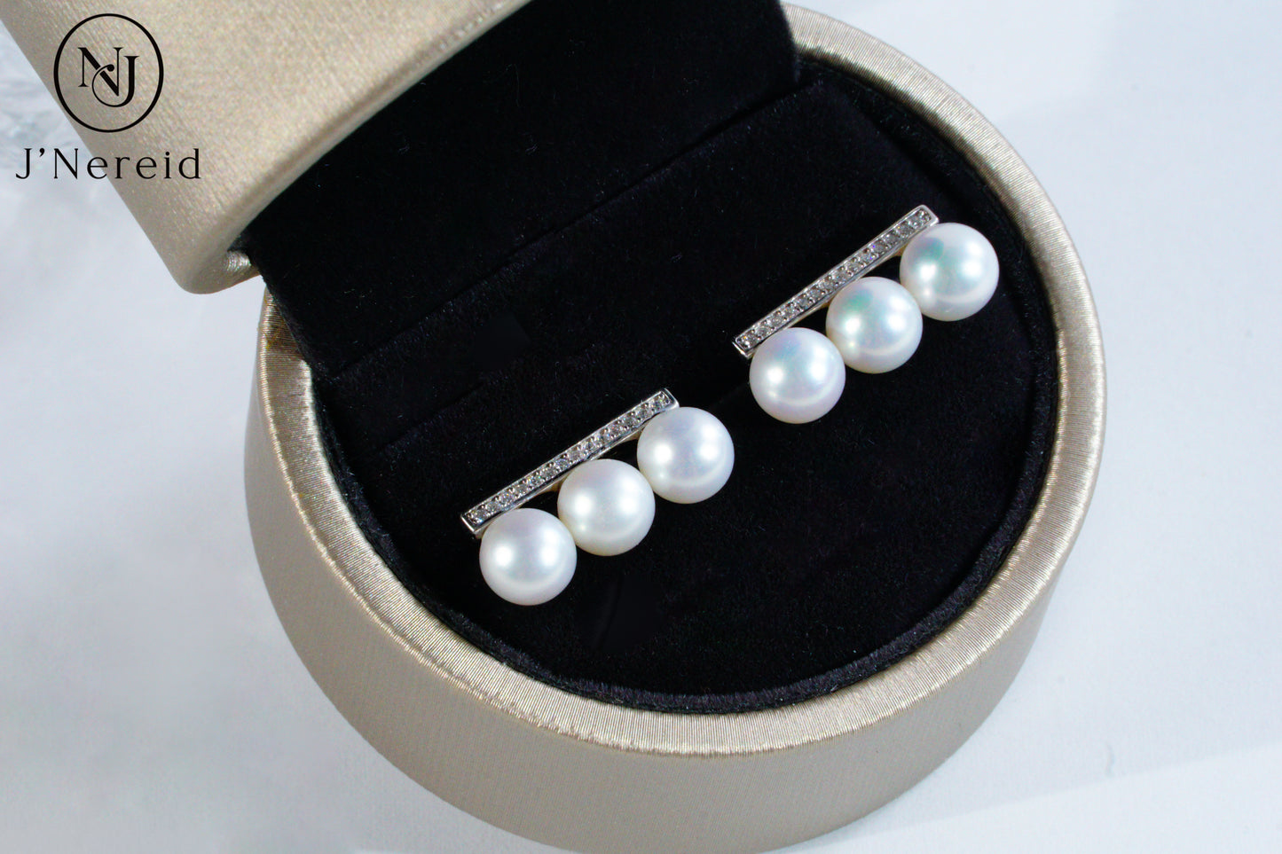 6-6.5mm Aurora Freshwater Pearl & 925 Silver Minimalist Bar Studs | Trendy Balance Beam Pearl Earrings