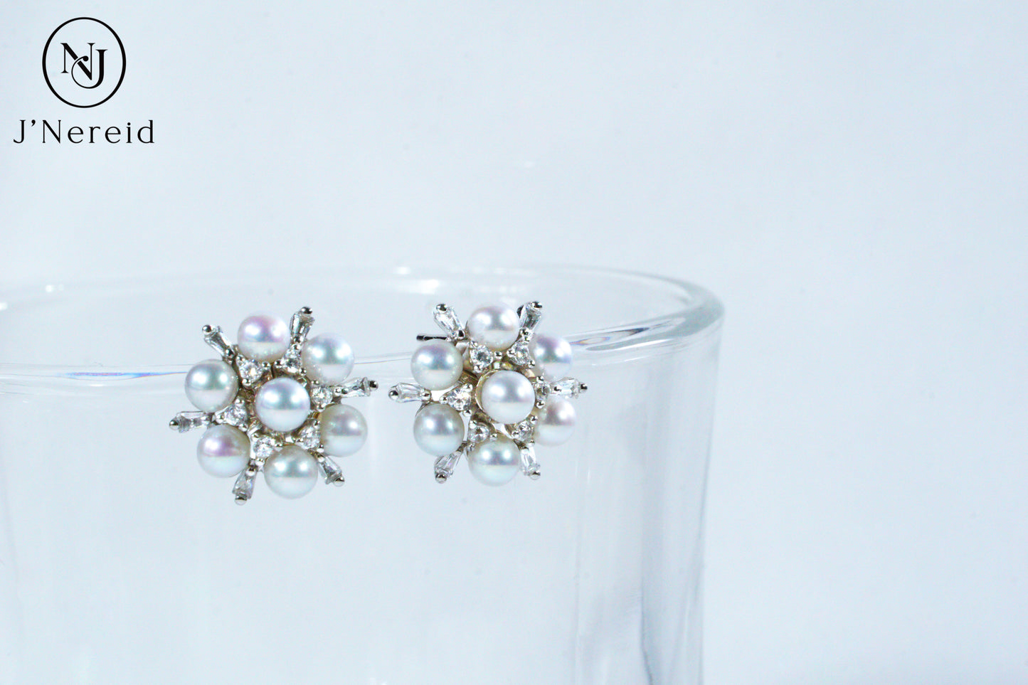 Aurora Freshwater Pearl Snowflake Stud Earrings | 3.5-4mm, S925 Sterling Silver, Minimalist Elegant Design