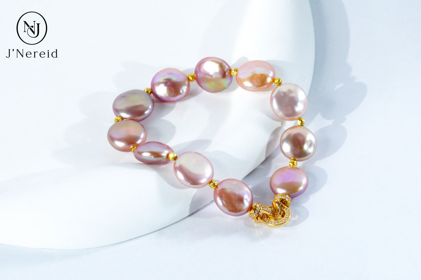 Candy-Colored Freshwater Button Pearl Bracelet with S925 Silver Clasp