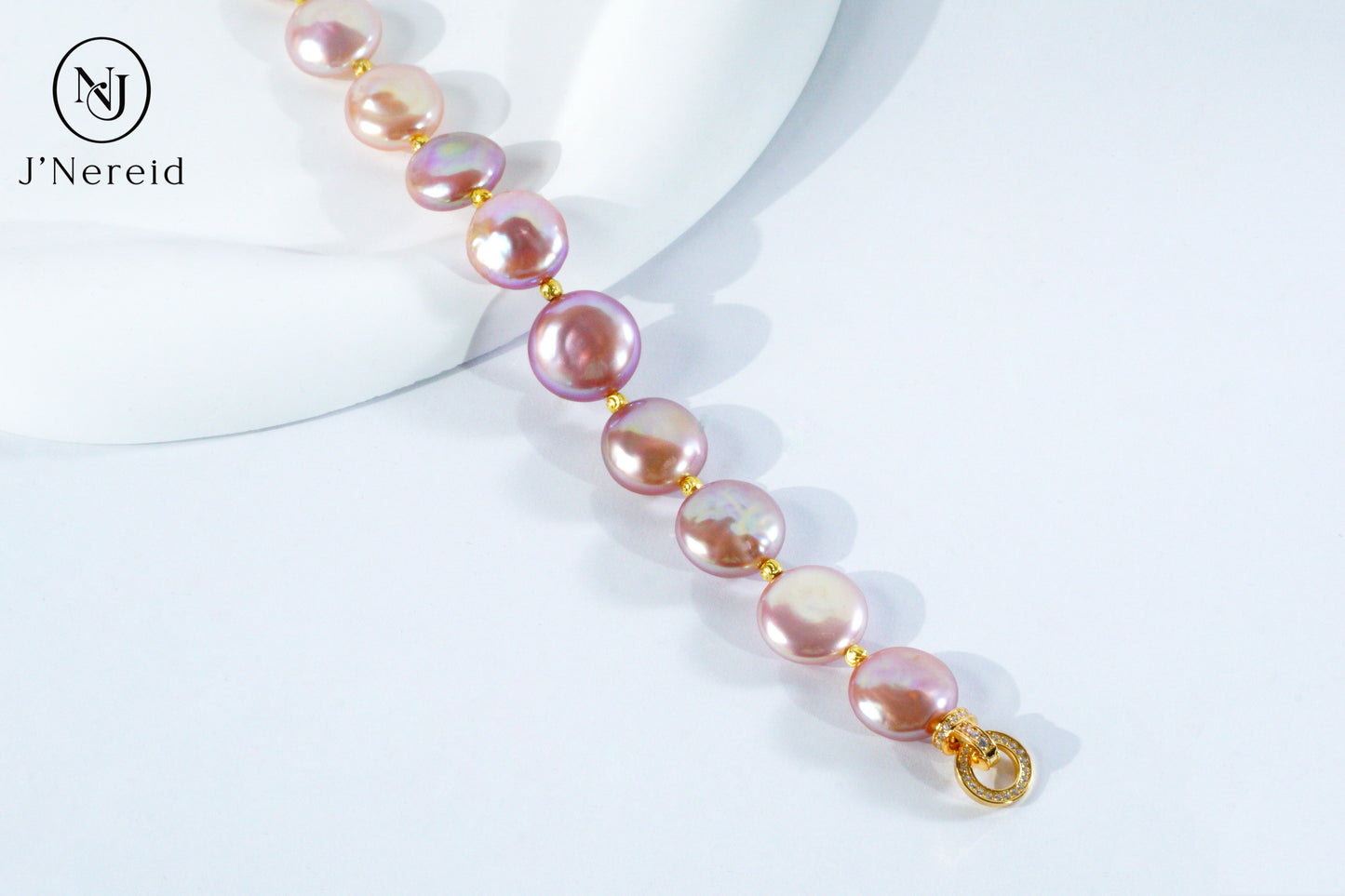 Candy-Colored Freshwater Button Pearl Bracelet with S925 Silver Clasp