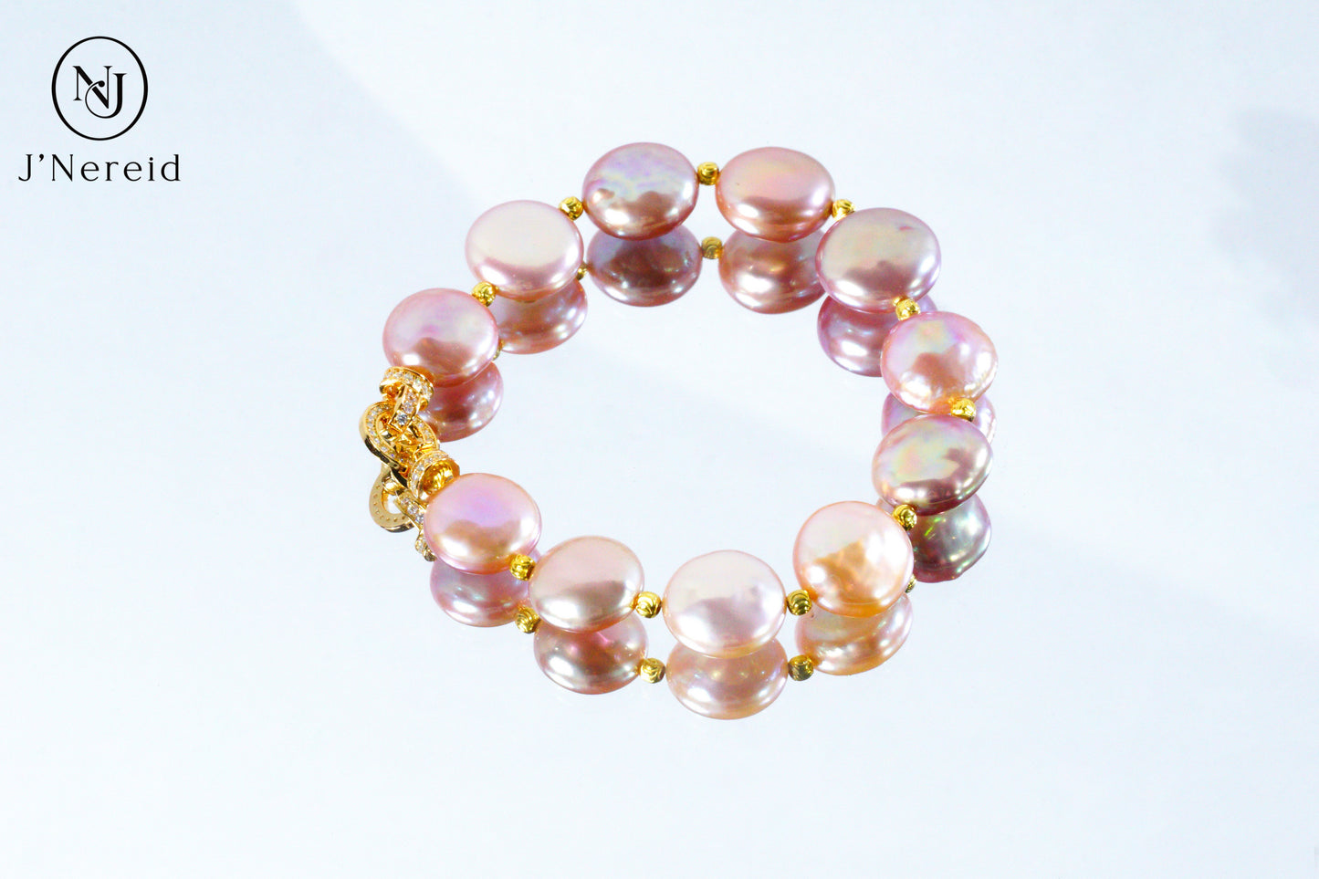 Candy-Colored Freshwater Button Pearl Bracelet with S925 Silver Clasp