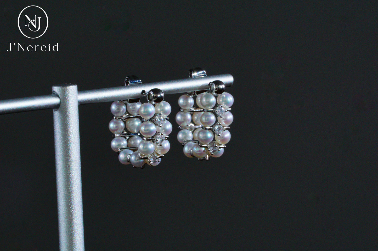 Adjustable Dual-Wear Two-Style Aurora Freshwater Pearl Drop Earrings, 3-4mm Pearls, S925 Silver with Zircon