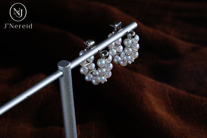 Adjustable Dual-Wear Two-Style Aurora Freshwater Pearl Drop Earrings, 3-4mm Pearls, S925 Silver with Zircon