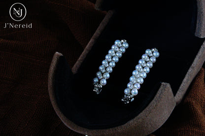 Adjustable Dual-Wear Two-Style Aurora Freshwater Pearl Drop Earrings, 3-4mm Pearls, S925 Silver with Zircon