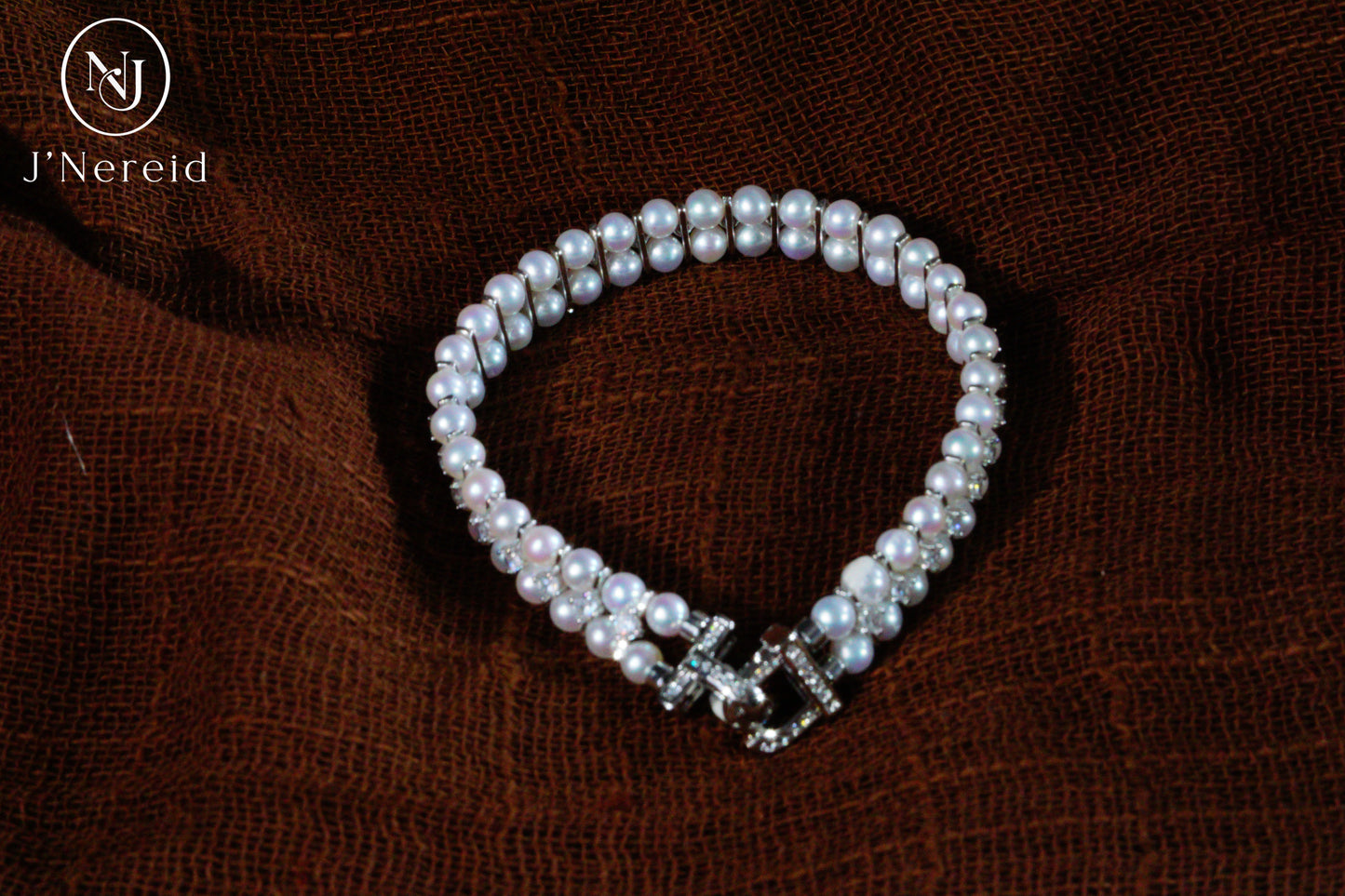 Double Row 3-4mm Aurora Freshwater Pearl Tennis Bracelet with S925 Silver & Zircon