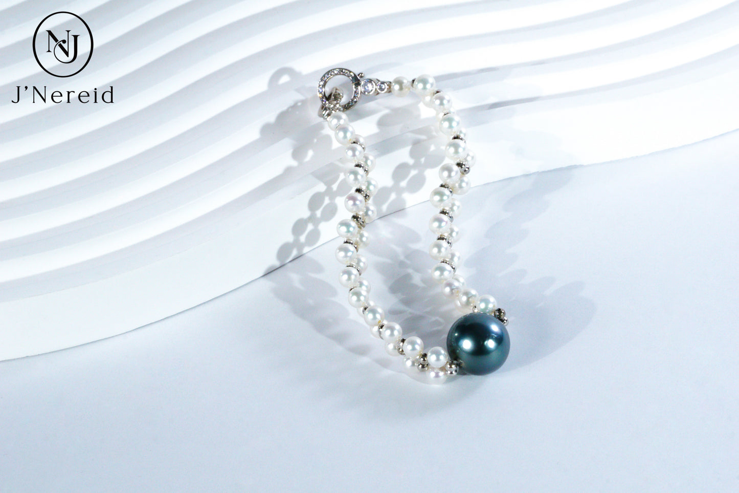 11-12mm Tahitian Pearl & 3-4mm Aurora Freshwater Pearl Double Strand Bracelet, S925 Sterling Silver Clasp, Elegant Bridal & Daily Jewelry Gift for Women
