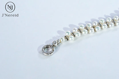 11-12mm Tahitian Pearl & 3-4mm Aurora Freshwater Pearl Double Strand Bracelet, S925 Sterling Silver Clasp, Elegant Bridal & Daily Jewelry Gift for Women