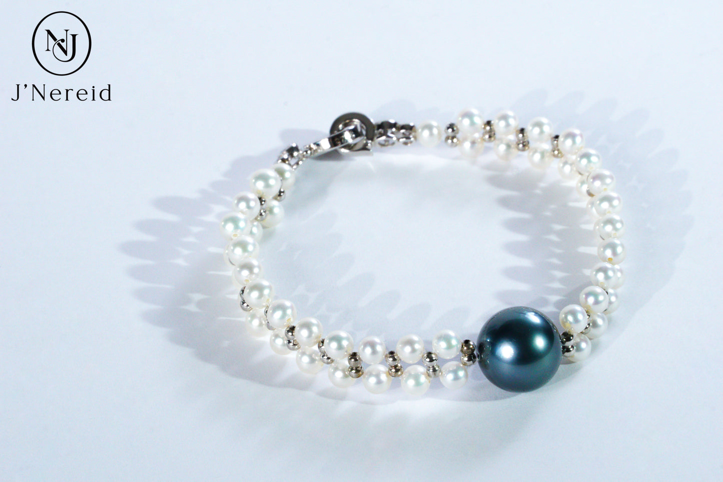11-12mm Tahitian Pearl & 3-4mm Aurora Freshwater Pearl Double Strand Bracelet, S925 Sterling Silver Clasp, Elegant Bridal & Daily Jewelry Gift for Women