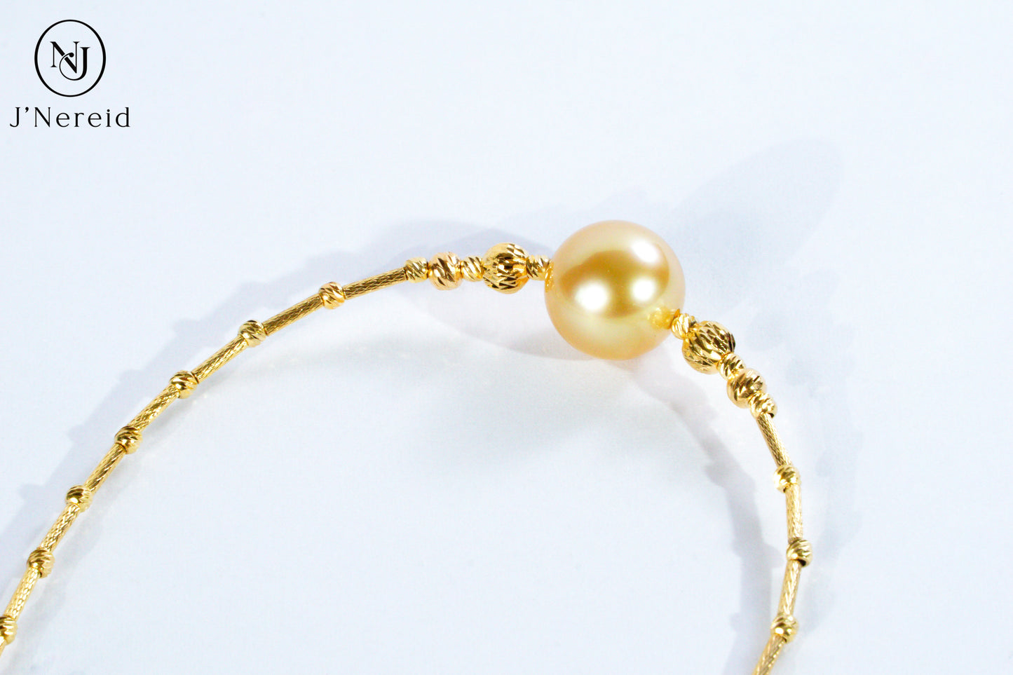 10-11mm Round South Sea Golden Pearl Adjustable Bracelet, S925 Sterling Silver Twist Bangle with Extension Chain, Minimalist "Pineapple Ball" Design, Adjustable 5.9"+1.18" Extender，Hypoallergenic Jewelry for Women