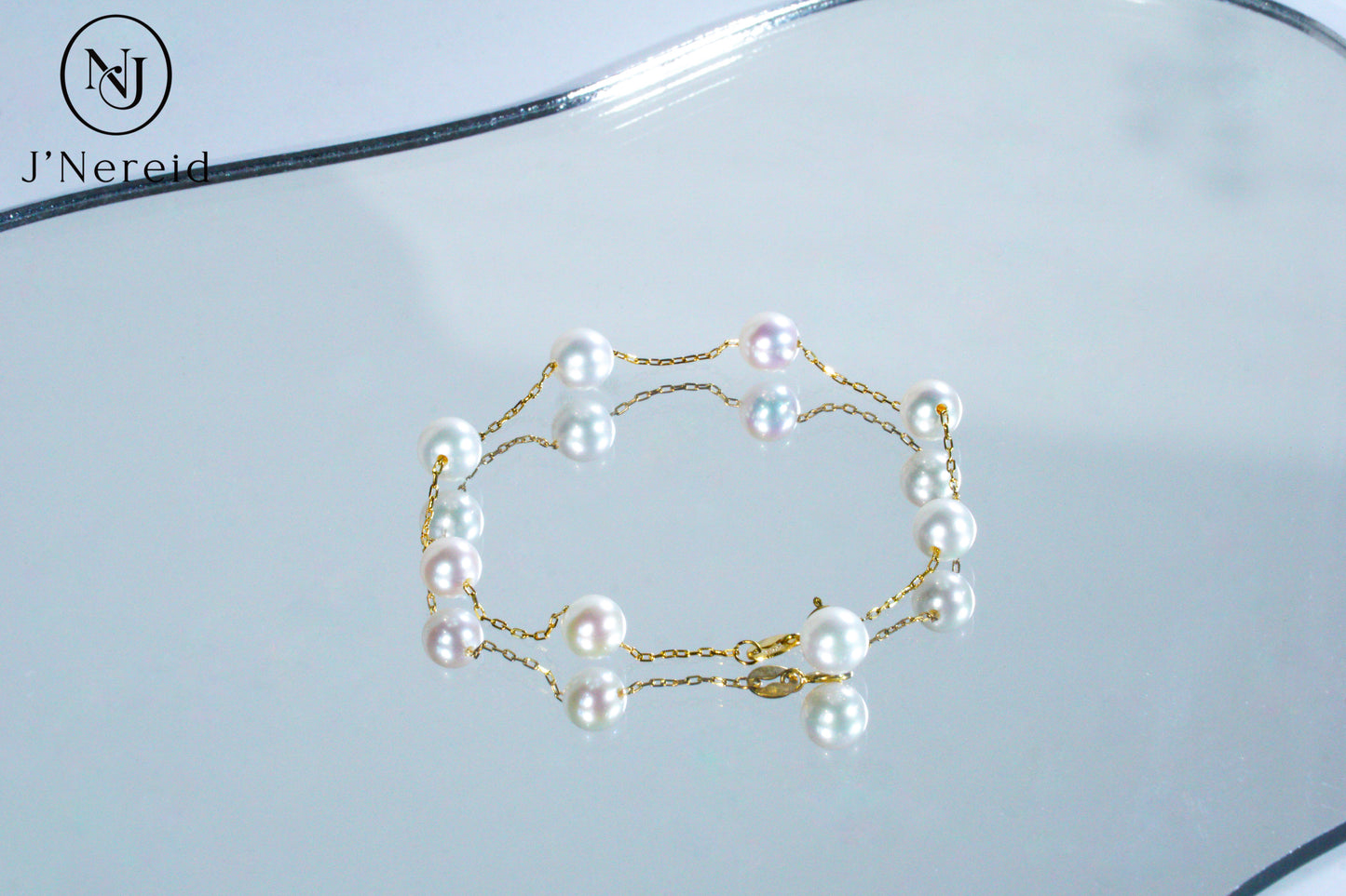6-7mm Aurora Freshwater Pearl "Starlight" Bracelet, S925 Sterling Silver Chain, Delicate Dainty "Starburst" Style, Elegant & Fairycore Jewelry for Women