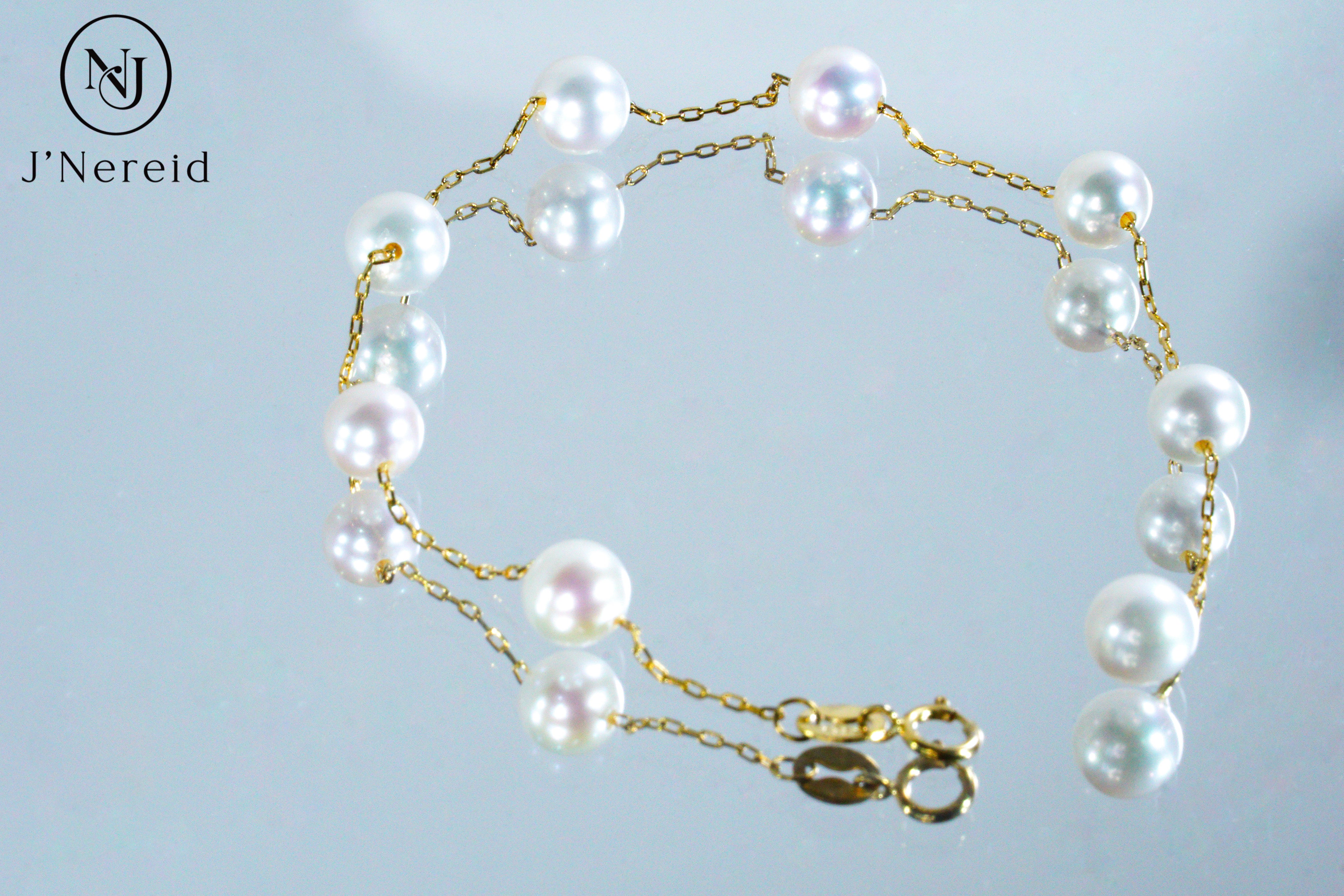 6-7mm Aurora Freshwater Pearl "Starlight" Bracelet, S925 Sterling Silver Chain, Delicate Dainty "Starburst" Style, Elegant & Fairycore Jewelry for Women