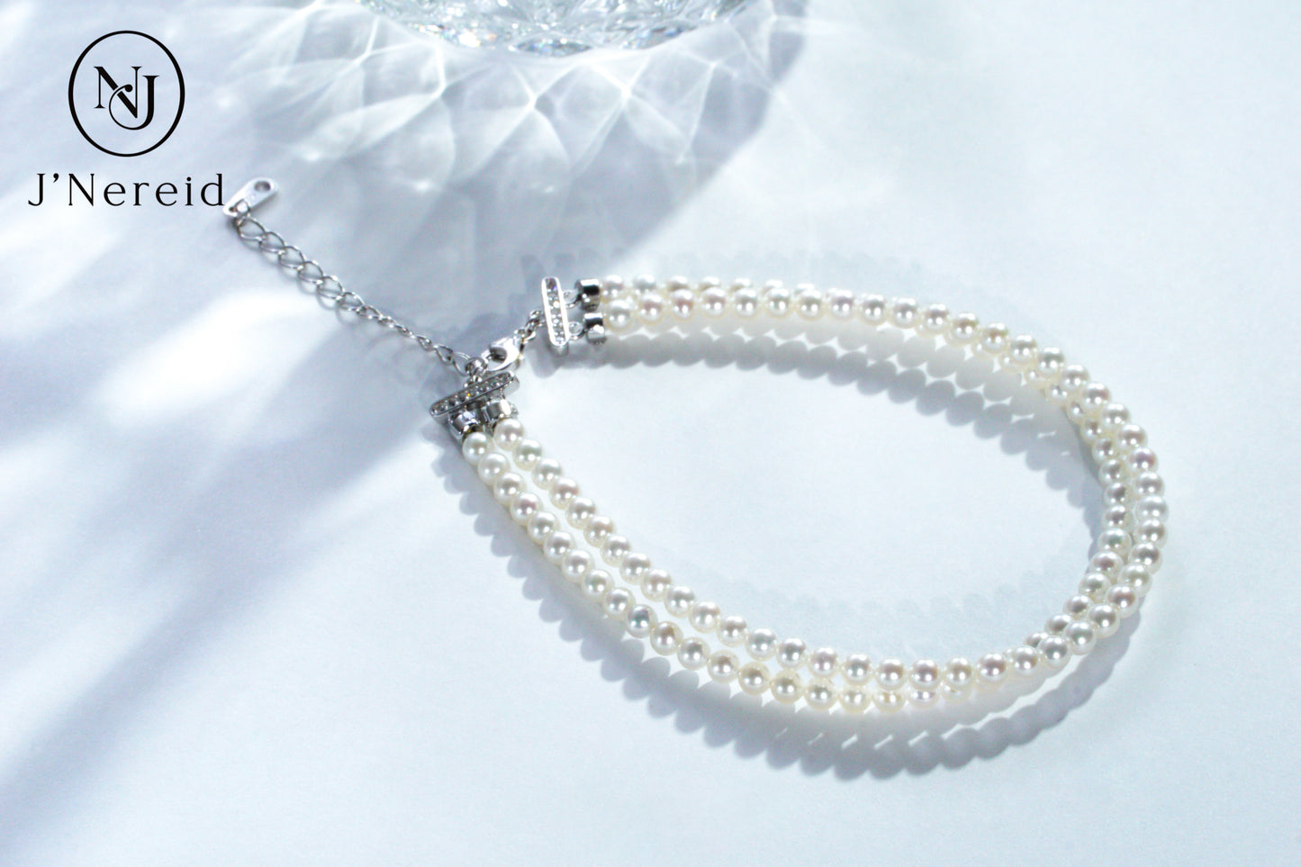 Double Strand Aurora Freshwater Pearl Adjustable Bracelet | 3-4mm Round Pearls, S925 Silver Clasp, Adjustable 6.5"+1.77" Extender