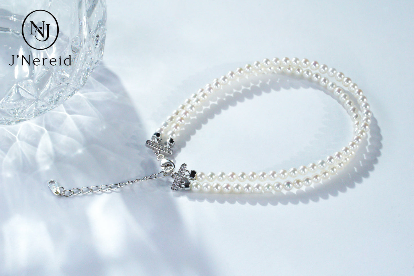 Double Strand Aurora Freshwater Pearl Adjustable Bracelet | 3-4mm Round Pearls, S925 Silver Clasp, Adjustable 6.5"+1.77" Extender