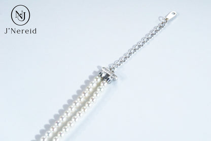 Double Strand Aurora Freshwater Pearl Adjustable Bracelet | 3-4mm Round Pearls, S925 Silver Clasp, Adjustable 6.5"+1.77" Extender