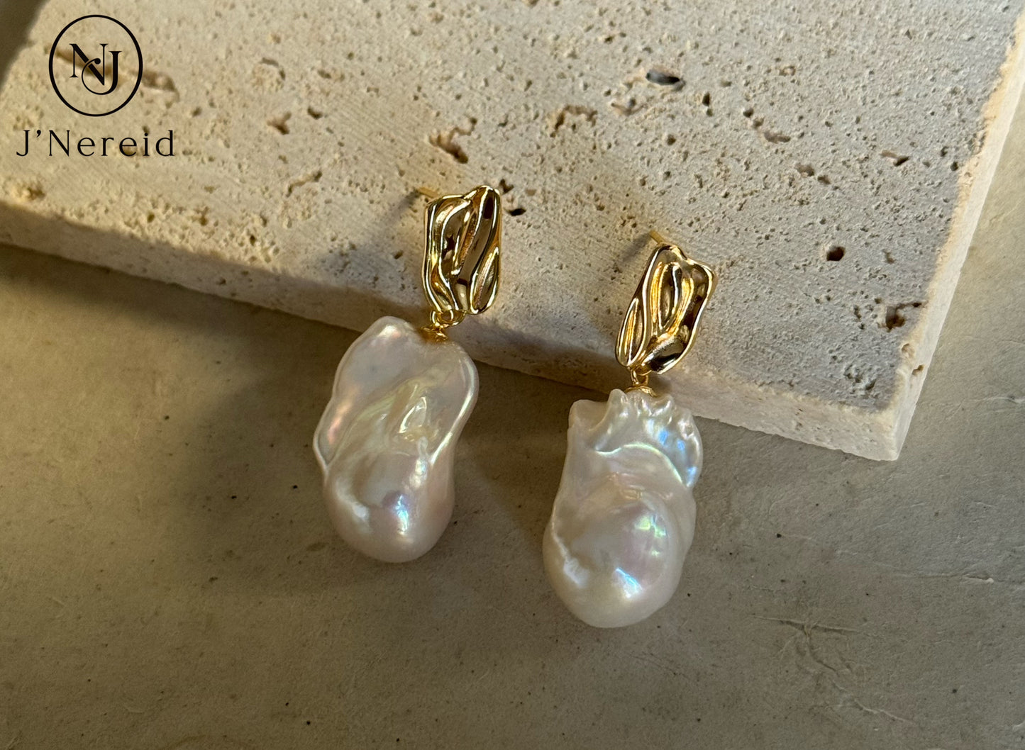 Handmade mermaid Baroque Earrings unique irregular shapes S925 Silver Earrings(pearl variation)