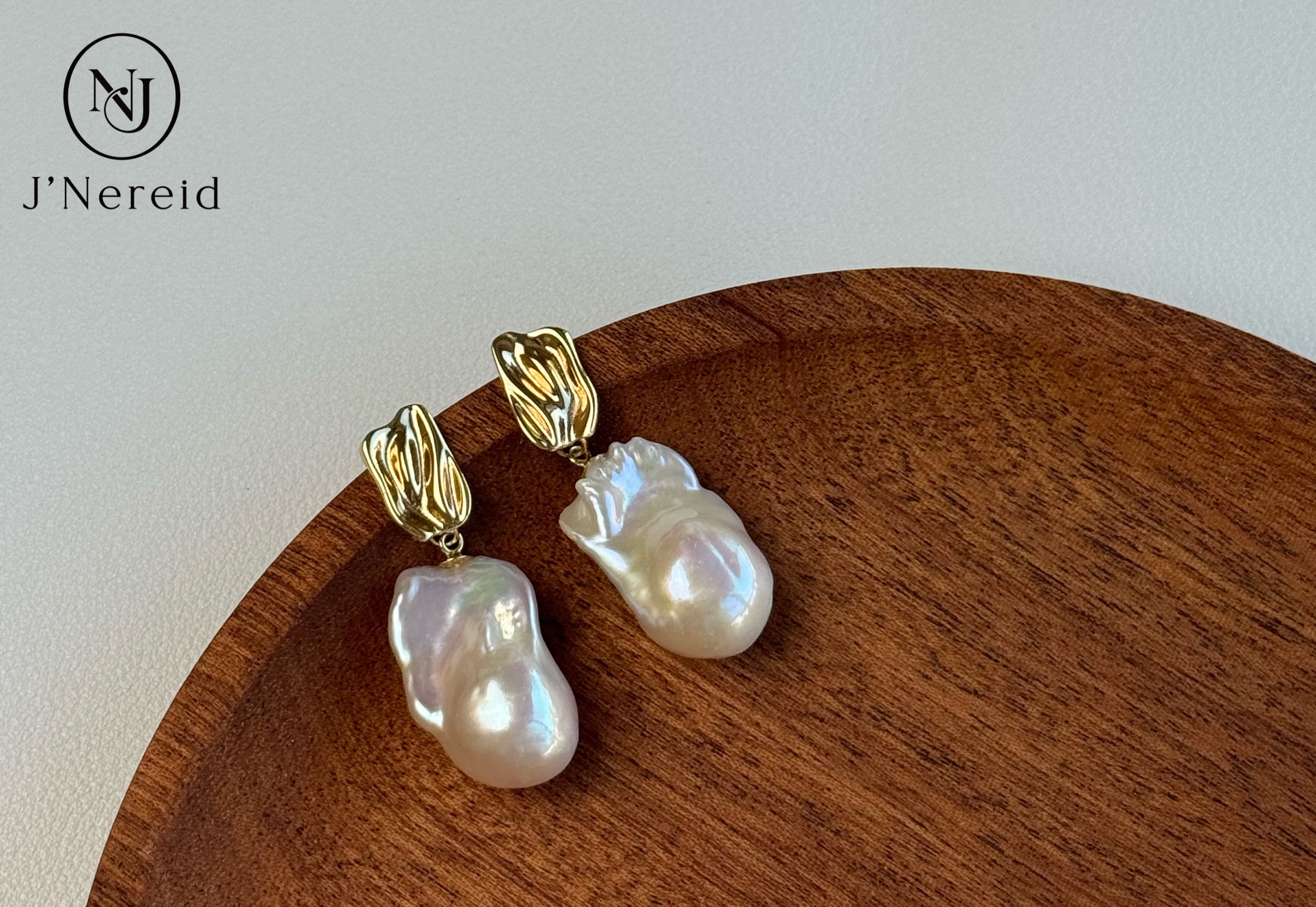 Handmade mermaid Baroque Earrings unique irregular shapes S925 Silver Earrings(pearl variation)