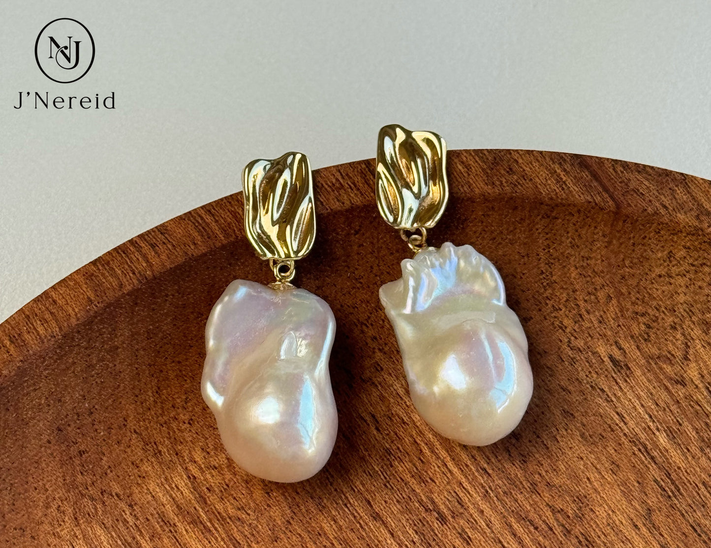 Handmade mermaid Baroque Earrings unique irregular shapes S925 Silver Earrings(pearl variation)