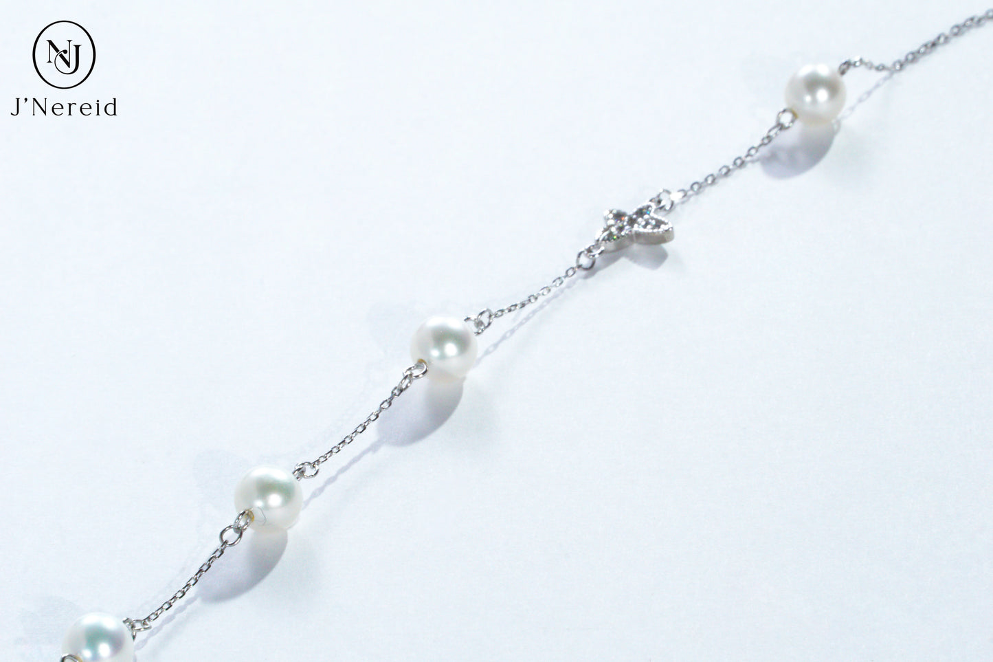 S925 Silver Butterfly Charm Aurora Round Freshwater Pearl Bracelet, 6-7mm Lustrous Pearls, Fairy Style Dainty Chain Adjustable Bracelet for Women