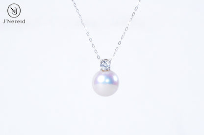 Classic Diana-Style Aurora Freshwater Pearl Necklace | 11-12mm Pearl with S925 Silver & Zircon