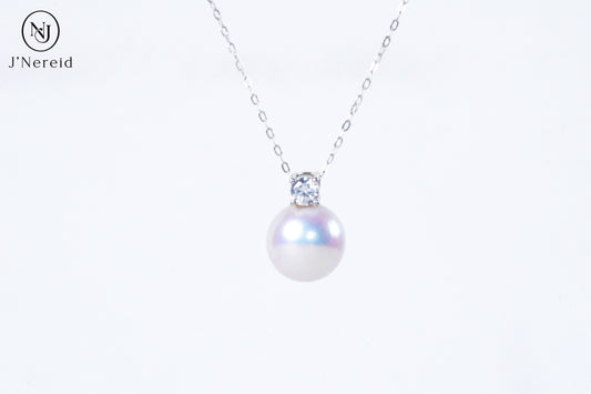 Classic Diana-Style Aurora Freshwater Pearl Necklace | 11-12mm Pearl with S925 Silver & Zircon