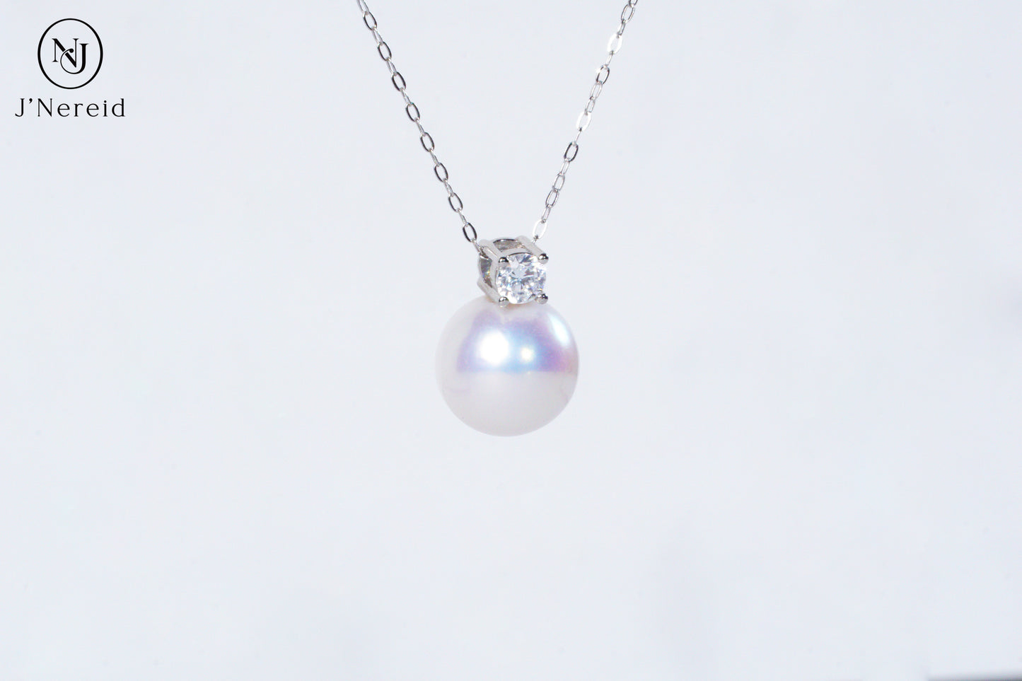 Classic Diana-Style Aurora Freshwater Pearl Necklace | 11-12mm Pearl with S925 Silver & Zircon