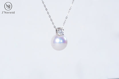 Classic Diana-Style Aurora Freshwater Pearl Necklace | 11-12mm Pearl with S925 Silver & Zircon