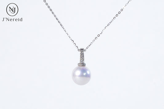 Elegant Aurora Pearl Necklace | 10.5-11mm High-Luster Freshwater Pearl with S925 Silver Zircon Pacifier Setting