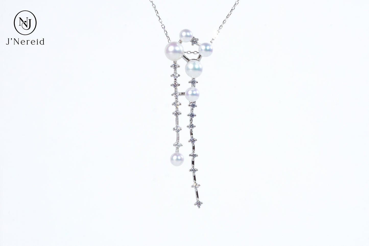 Shooting Star Aurora Pearl Drop Necklace, Graduated 4-6mm Freshwater Pearls, Hypoallergenic S925 Silver