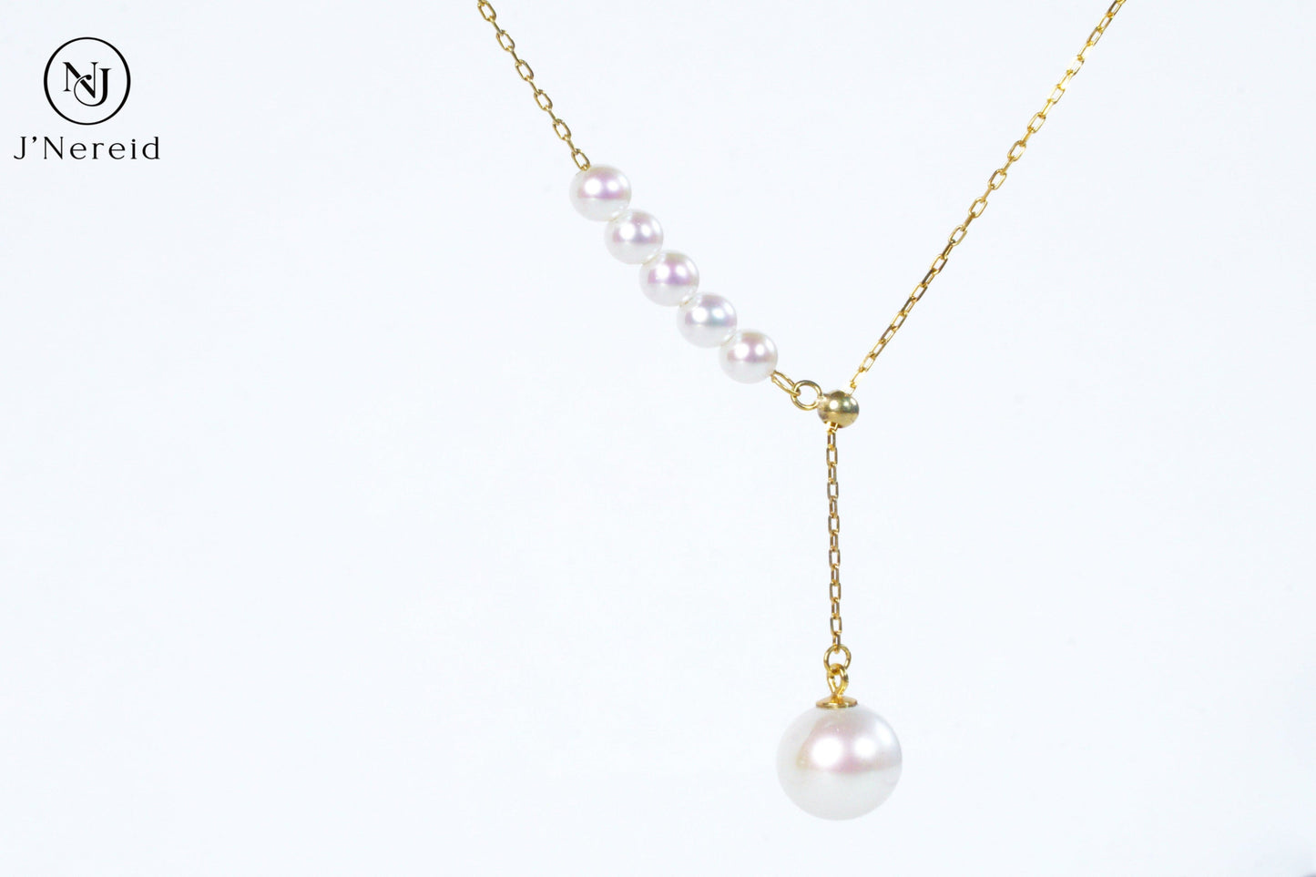 Ethereal "Mermaid Tear" Aurora Freshwater Pearl Lariat Necklace, Graduated Sizes 4-4.5mm & 9-9.5mm, S925 Silver Y-Chain（Pearl Variation）