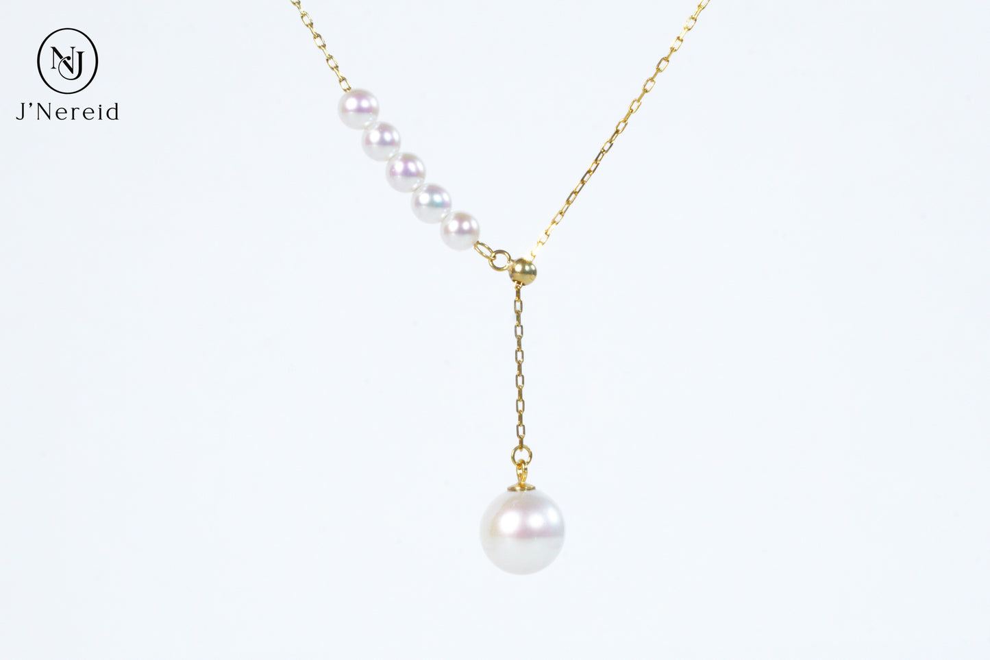 Ethereal "Mermaid Tear" Aurora Freshwater Pearl Lariat Necklace, Graduated Sizes 4-4.5mm & 9-9.5mm, S925 Silver Y-Chain（Pearl Variation）
