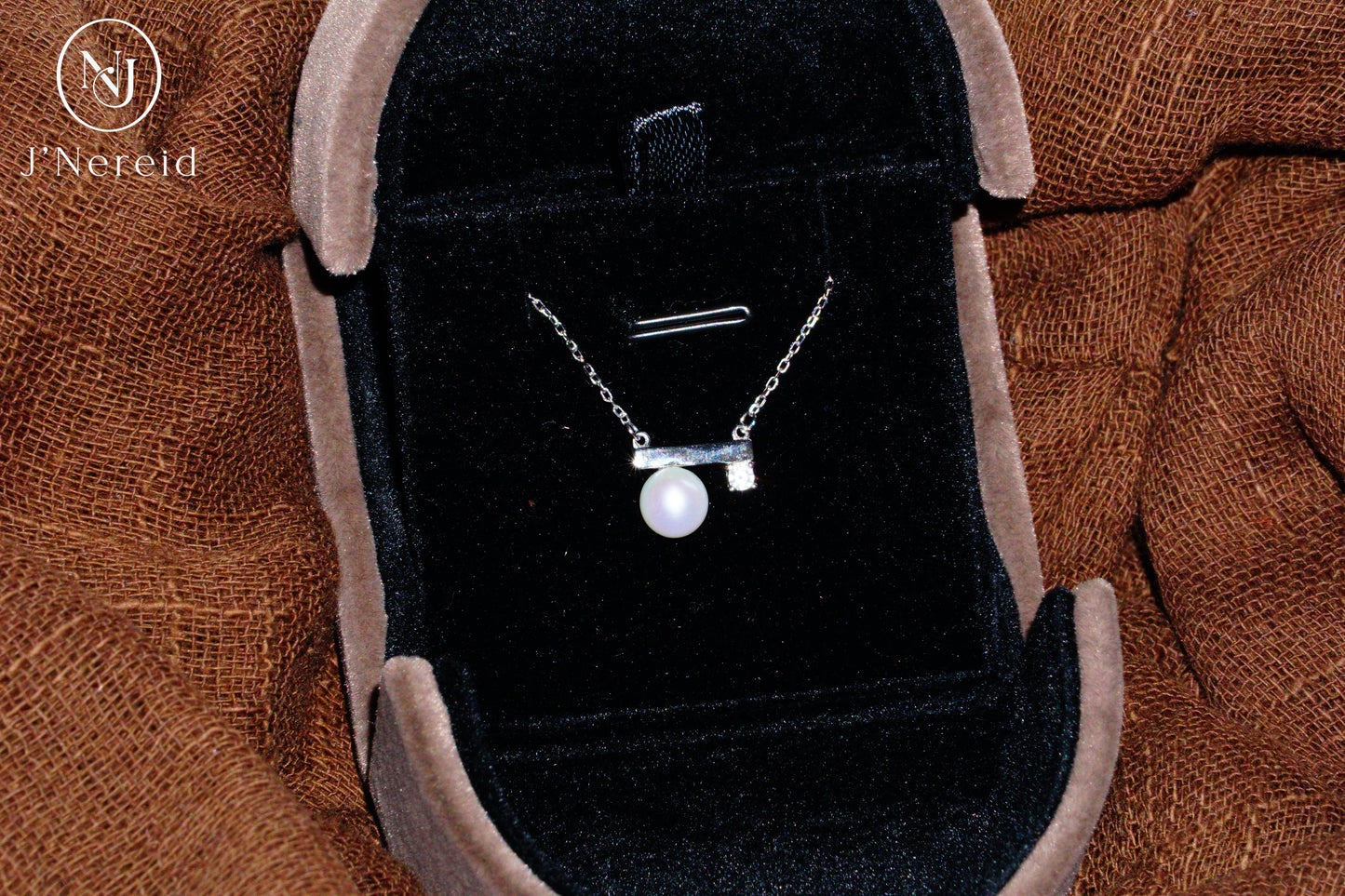 Minimalist Balance Bar Aurora Freshwater Pearl Pendant Necklace, 6-7mm High-Luster Pearl, S925 Silver with Sparkling CZ